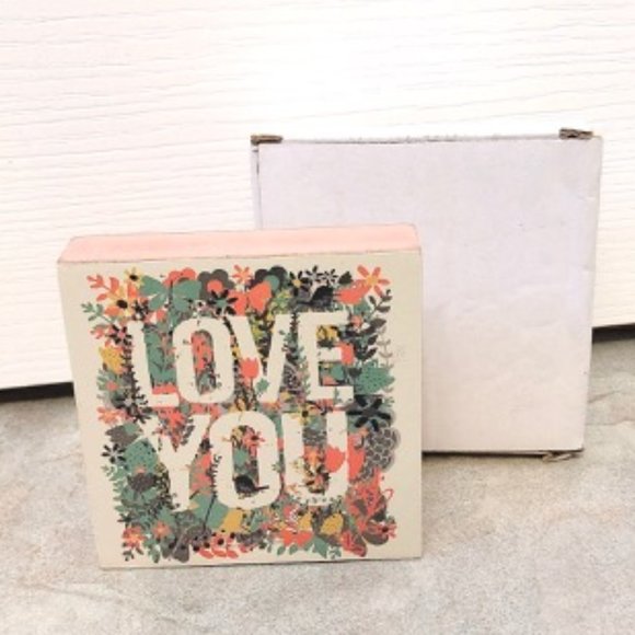 NEW Vintage Style Love You Flower Canvas Gift Decoration - Picture 5 of 5
